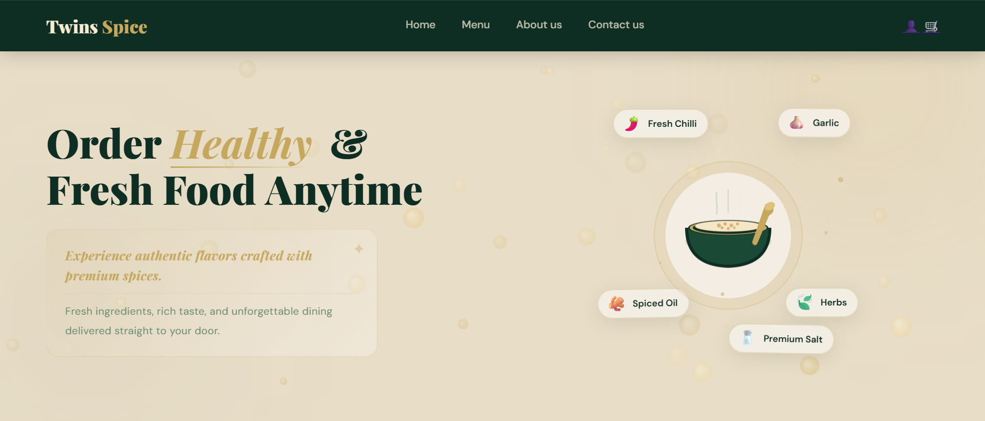 Homepage screen