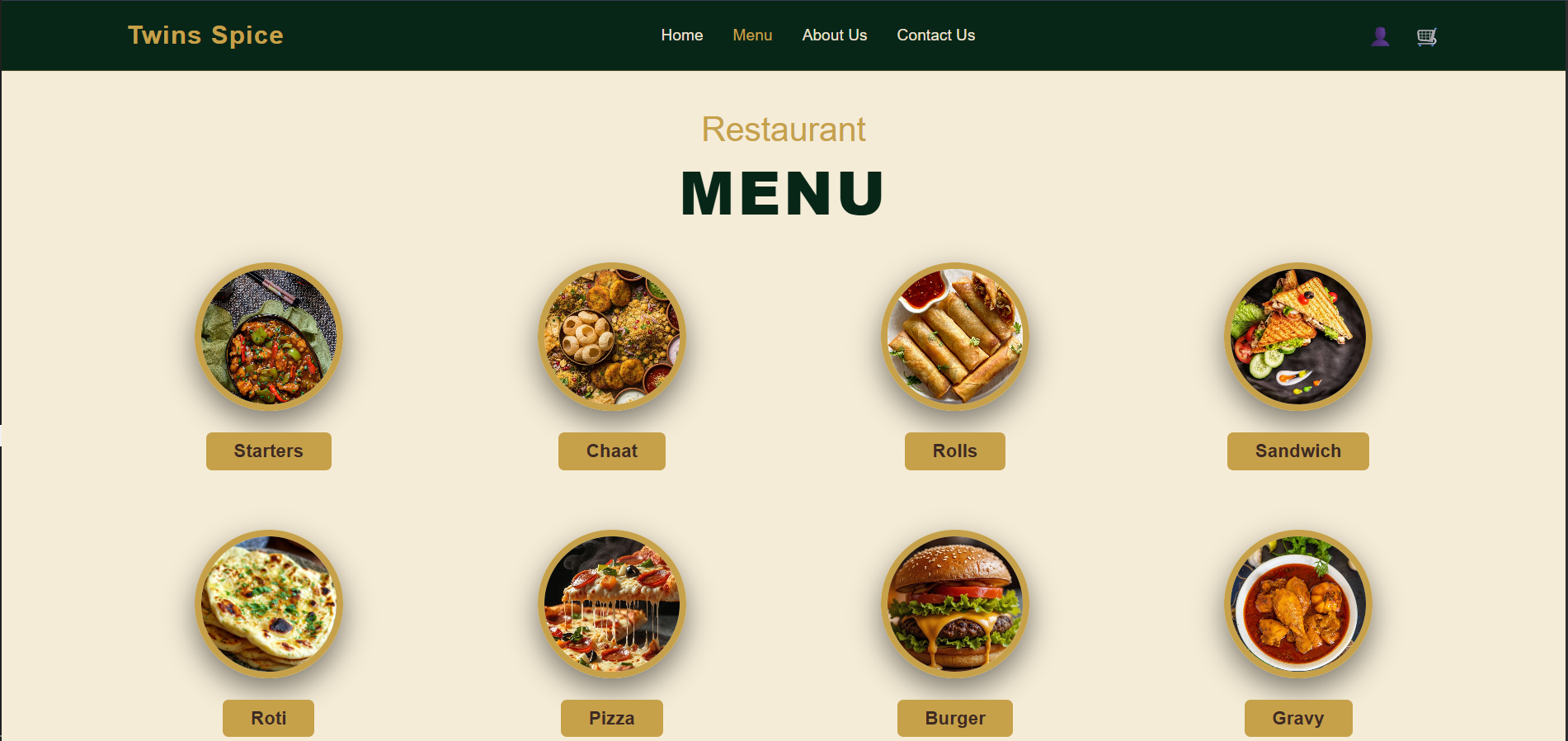 Menu screen